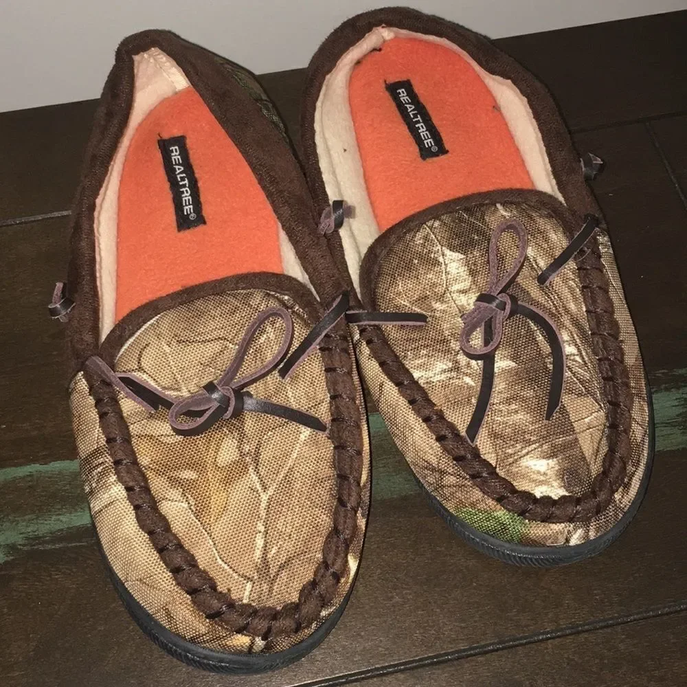 Kids Camouflage slip on shoes slippers real tree